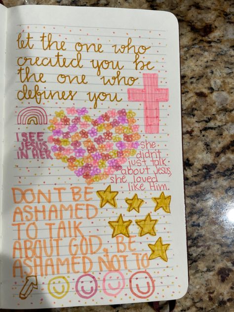 Bible Notebook Cover Ideas, Cute Bible Journaling Ideas, Preppy Bible, Happy Bible Quotes, Christian Notes, Easy Bible Study, Church Notes, Journal Bible Quotes, Bible Journal Notebooks