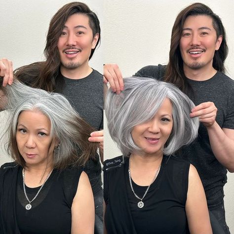 Guy Tang® (@guy_tang) • Instagram photos and videos 70 Year Old Women Fashion, Demi Color, 70 Year Old Women, Guy Tang, Transition To Gray Hair, Collagen Powder, Gray Hair, Leave In, Arsenal