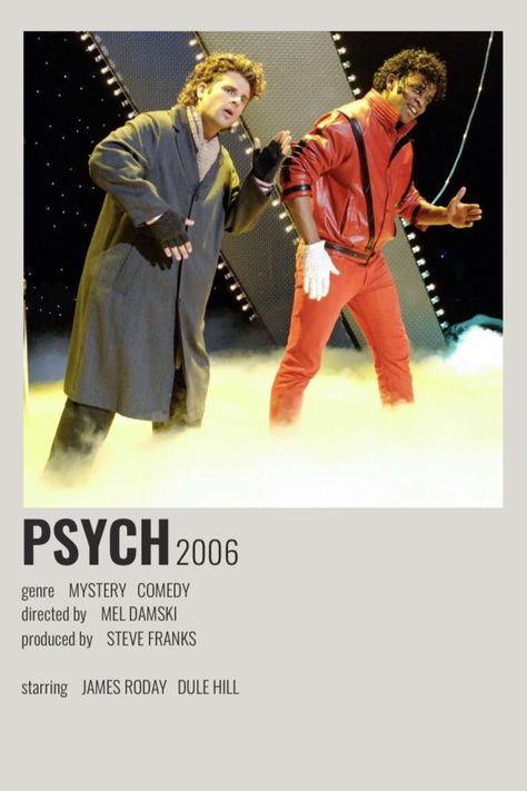 Psych Poster, Psych Movie, Tv Journal, Steve Franks, Burton Guster, Dulé Hill, Minimalist Polaroid Poster, Shawn And Gus, James Roday