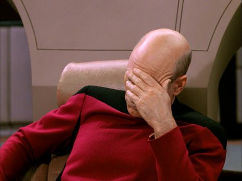 My Microsoft Email Message [Humor] Facepalm Meme, Captain Picard, Jean Luc Picard, Patrick Stewart, Internet Memes, Luhan, Tumblr Posts, Baekhyun, Star Trek