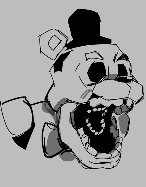 Fnaf Art Golden Freddy, Every Fnaf Character, Fnaf Freddy Fazbear Fanart, Fnaf Drawing Reference, How To Draw Freddy Fazbear, Fnaf Art Freddy, Fnaf Golden Freddy Fanart, Fnaf Art Ideas, How To Draw Fnaf