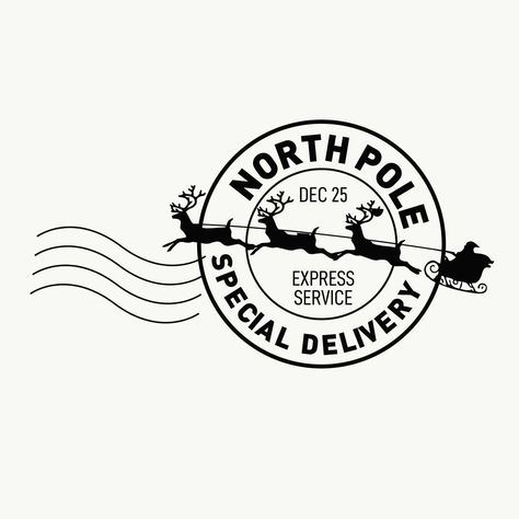 North Pole Delivery Free Printable, North Pole Stamp, Christmas Tag Design, North Pole Envelope, Polo Nord, Santa Stamp, Santa Letters, Office Stamps, Letters To Santa