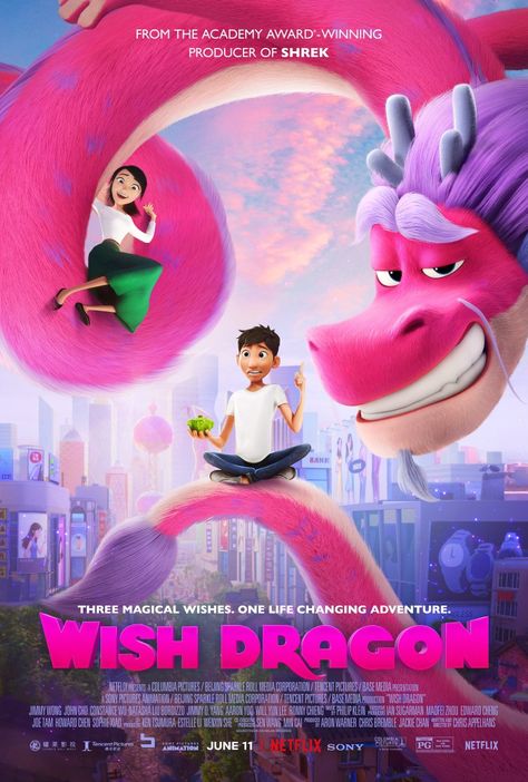 Wish Dragon, John Cho, Animated Movie Posters, Good Animated Movies, New Disney Movies, Film Netflix, Dragon Movies, Bon Film, Film Disney