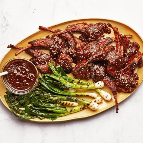 Hoisin-and-Balsamic-Glazed Lamb Chops Recipe | Bon Appétit Tender Meatballs, Lamb Chop Recipes, Lamb Ribs, Ras El Hanout, Chops Recipe, Lamb Recipes, Lamb Chops, Stuffed Hot Peppers, Main Meals