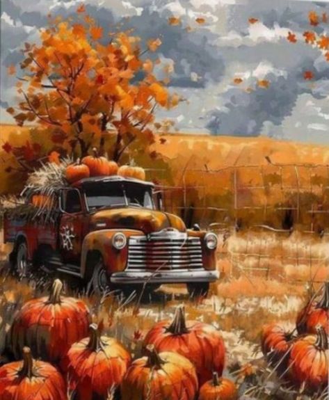 Autumn Breezes and Thanksgiving Blessings 🍂 Absolutely No Halloween 🍂 | Good morning Autumn friends | Facebook Fall Truck Painting, Halloween Good Morning, Good Morning Autumn, Truck Painting, Morning Autumn, Thanksgiving Blessings, Truck Paint, Digital Planning, Fall Pictures