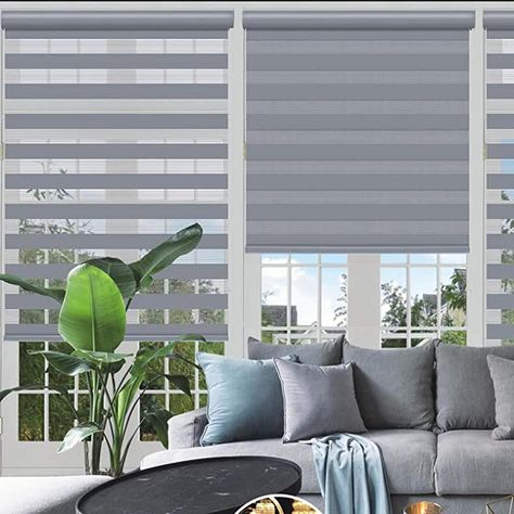 Light Filtering Window Treatments, Blackout Roller Shades, Zebra Shades, Zebra Blinds, Double Roller Blinds, Zebra Design, Window Room, Roller Shades, Light Filter