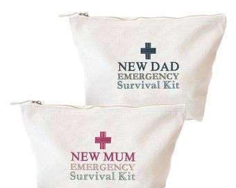 Parent Survival Kit, Trendy Baby Gifts, Emergency Survival Kit, Travel Cases, Survival Kits, Funny Mom Gifts, Newborn Essentials, Kit Bag, Pregnancy Gifts