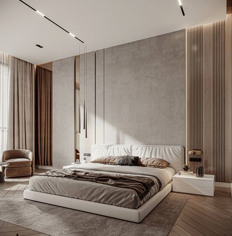 BEDROOM on Behance Luxurious Bedrooms Master, Modern Kids Room Design, Luxe Bedroom, Bedroom Interior Design Luxury, Modern Kids Room, Tv In Bedroom, Luxury Bedroom Master, غرفة ملابس, Bedroom Bed Design