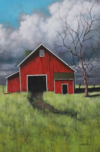 I love barns. Easy Acrylic Painting, Wine And Canvas, Barn Painting, Simple Acrylic Paintings, Night Painting, Painting Lessons, Old Barns, Acrylic Canvas, Acrylic Painting On Canvas