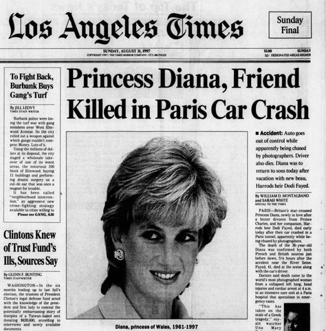 Princess Diana Dead, Dodi Fayed, Newspaper Report, Greek Tragedy, Diana Princess Of Wales, Diana Princess, Lady Diana Spencer, Diana Spencer, Hd Pictures