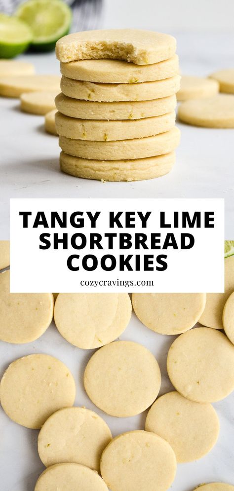 Lemon Lime Cookies Recipes, Citrus Cookie Recipes, Olive Oil Shortbread, Keylime Shortbread Cookies, Key Lime Sugar Cookies, Citrus Shortbread Cookies, Key Lime Cookies Easy, Lemon Lime Recipes, Flavored Shortbread Cookie Recipe