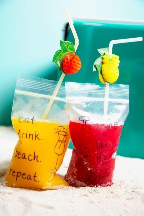 Cocktail Pouches for Easy Summer Drinks | HGTV Drink Pouches Recipes, Alcoholic Drink Pouches Recipes, Green Tea Cocktail, Alcoholic Popsicles, Boozy Treats, Beverage Ideas, Float Recipes, Drink Pouches, Crazy Food