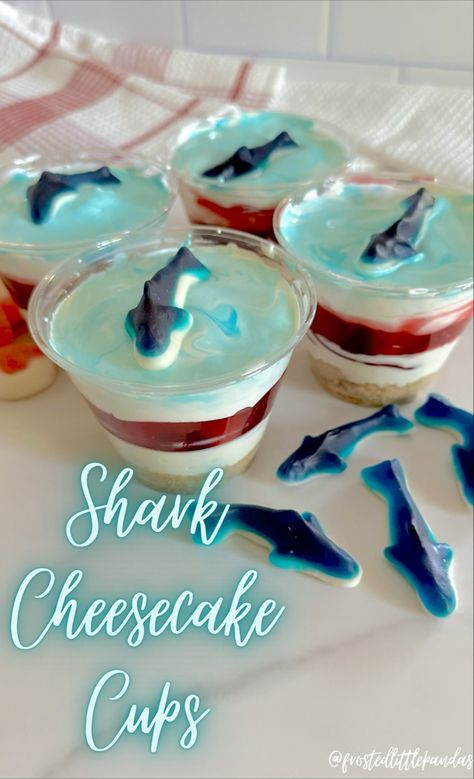 Shark Week Dessert Ideas, Shark Snack Ideas, Shark Cheesecake, Shark Deserts, Shark Week Desserts, Shark Week Treats, Shark Food Ideas, Shark Desserts, Shark Week Snacks