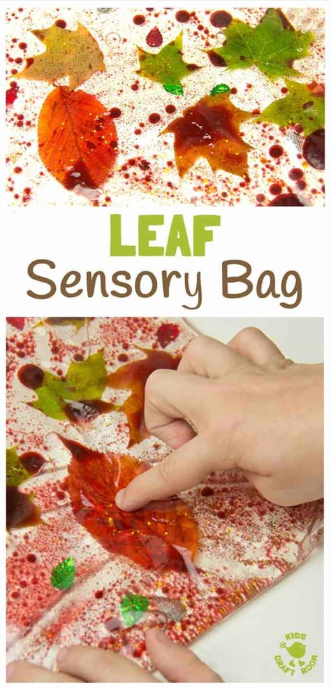 Leaf Art For Infants, School Diy Ideas, Fall Sensory Bin, Fall Activities For Toddlers, Fall Sensory, Fall Lesson Plans, Sensory Bag, Sensory Bags, Kids Craft Room