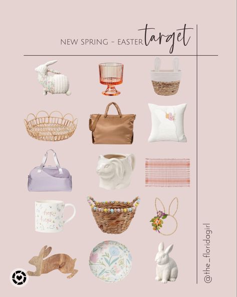 Spring target new decor baskets bunnies plates accessories Target Easter, Seasonal Pillows, Preppy Kids, Target Home Decor, Water Hyacinth, Spring Easter, Easter Basket, Easter Baskets, Weekender Bag