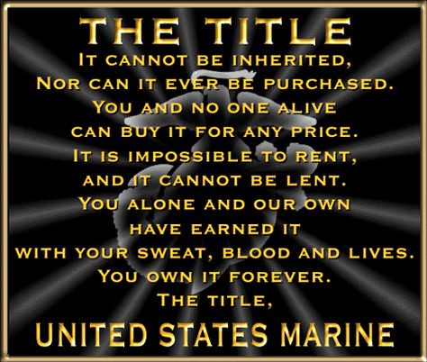 military inspirational pictures | To: 444Flyer; purpleraine; USMC Brat; 3D-JOY Marine Corps Quotes, Marine Son, Marine Quotes, Marine Corps Birthday, Usmc Quotes, Once A Marine, The Few The Proud, Marine Wife, Military Quotes