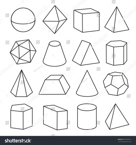 Isometric geometric figures. Geometric drawing of three dimensional objects for math and geometry study. Vector line art i #Ad , #Affiliate, #dimensional#drawing#math#objects Geometric Shapes Drawing, Sharpie Drawings, Geometric Trees, Simple Geometric Designs, Dimensional Shapes, Art Assignments, Geometric Rose, Shape Tattoo, Three Dimensional Shapes