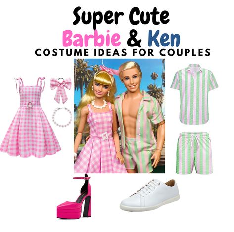 Diy Barbie And Ken Costume, Ken Costume Ideas Men, Diy Ken Costume, Barbie And Ken Costume Ideas, Barbie And Ken Outfit Ideas, Ken Barbie Costume, Barbie And Ken Halloween Costumes, Ken Costume Ideas, Barbie And Ken Costume Couple