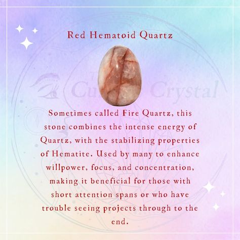 Quartz Meaning, Quartz Properties, Hematoid Quartz, Healing Magic, Fire Quartz, Crystal Power, Red Quartz, Crystal Healer, Crystals Healing Properties