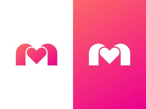 M Heart, Gift Logo, Heart Brand, Logo Idea, Cerámica Ideas, Medical Health, Monogram Logo Design, Hand Logo, Heart Logo