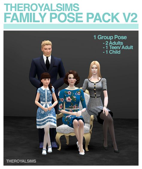 THEROYALSIMS Family Pose Pack V2 | The Royal Sims on Patreon Royal Poses, Sims Family, Sims 4 Couple Poses, Sims 4 Decades Challenge, Royal Family Portrait, Sims 4 Traits, Sims 4 Family, Sims 4 Cc Kids Clothing, Family Portrait Poses