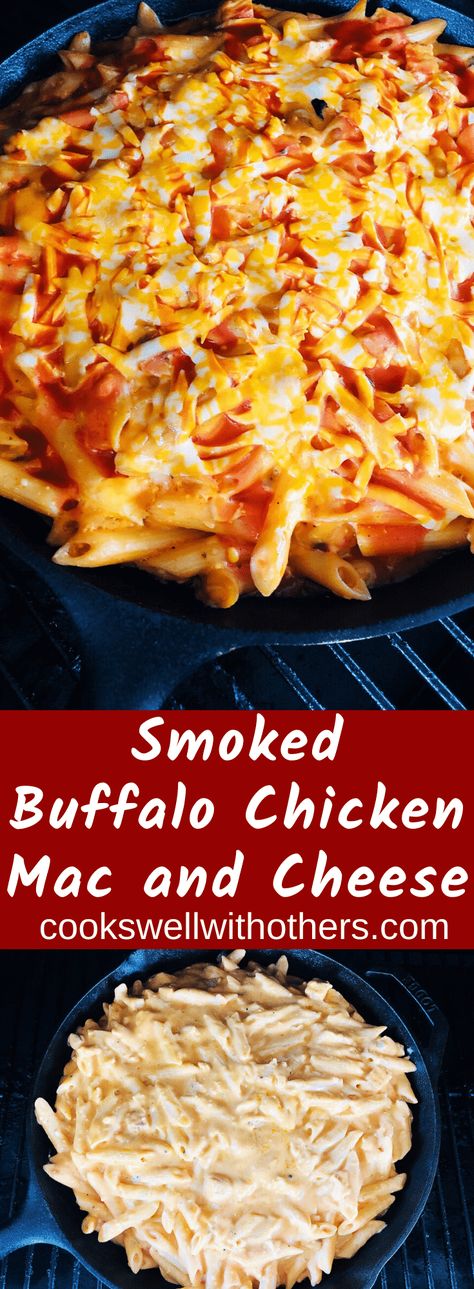 Smoked Buffalo Chicken, Buffalo Mac N Cheese Recipe, Delicious Mac And Cheese, Buffalo Chicken Mac And Cheese, Buffalo Mac And Cheese, Chicken Mac And Cheese, Smoked Mac And Cheese, Buffalo Chicken Recipes, Buffalo Chicken Pasta