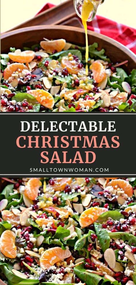 Christmas Salad Recipes, Christmas Salad, Christmas Salads, Green Salad Recipes, Christmas Food Dinner, Fruit Carving, Snacks Für Party, Christmas Cooking, Holiday Cooking