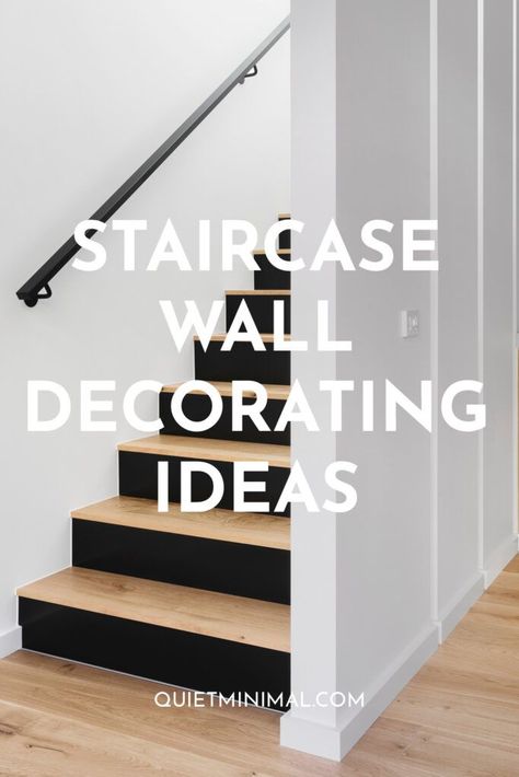 staircase wall decorating ideas Minimalist Staircase Decor, Simple Stair Wall Decor, Minimalist Stair Wall Decor, Stairwell Wall Lighting Ideas, Stairs Wall Decor Ideas Stairways, Staircase Wall Decor Minimalist, Staircase Lighting Ideas Wall, Staircase Design Modern Stair Walls, How To Decorate Staircase Wall