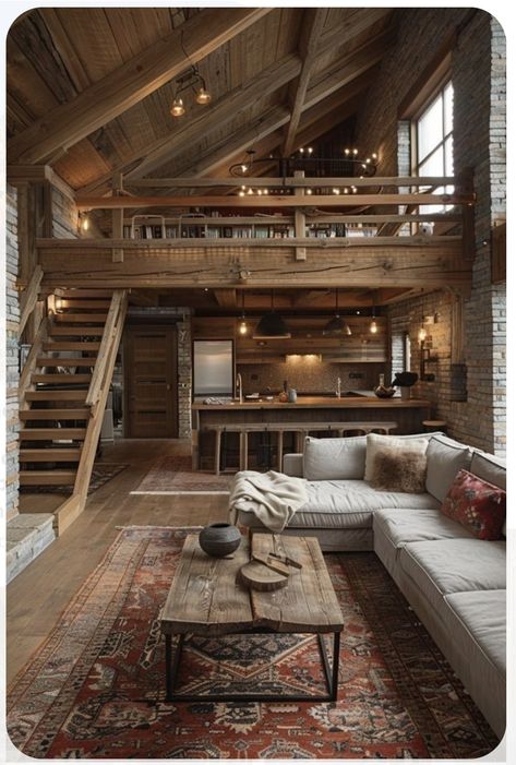 Loft House Design, Cabin Interiors, Loft House, Barn Style House, A Frame House, Village House Design, Tiny House Cabin, Small Cabin, Modern Cabin