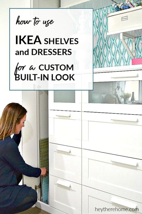 We turned a standard closet into a beautiful built-in cabinet and display case and it was life changing!   #builtins #ikeahack #ikea #cabinets #diy #tutorial via @heytherehome Brimnes Dresser Hack, Brimnes Dresser, Brimnes Cabinet Hack, Dressers Diy, Ikea Closets, Ikea Dressers, Built In Dresser, Hacks Ikea, Ikea Closet