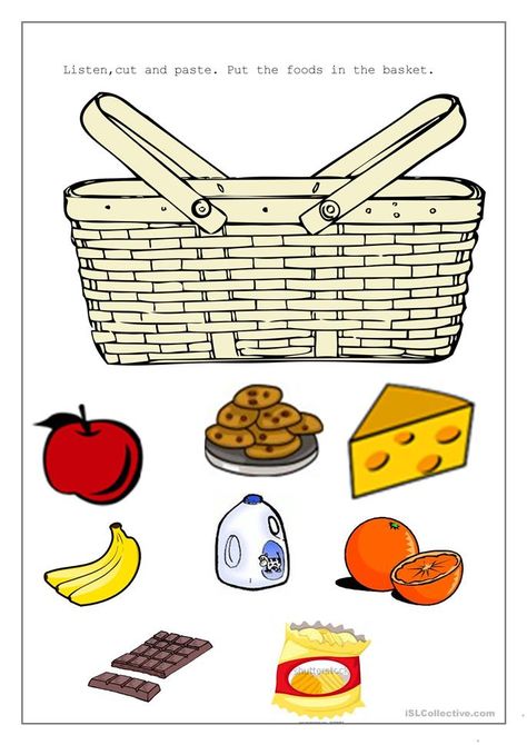 Picnic Basket - English ESL Worksheets for distance learning and physical classrooms Picnic Crafts Preschool Art Projects, Picnic Theme Crafts, Picnic Basket Crafts, Summer Crafts For Toddlers, Picnic Activities, Summer Preschool Activities, Daycare Room, All About Me Preschool, Food Vocabulary