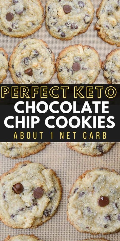 Keto Chocolate Chip Cookie Recipe, Dolce Poche Calorie, Keto Quiche, Desserts Keto, Postre Keto, Keto Chocolate Chip Cookies, Keto Chocolate Chips, Keto Pancakes, Low Carb Dessert