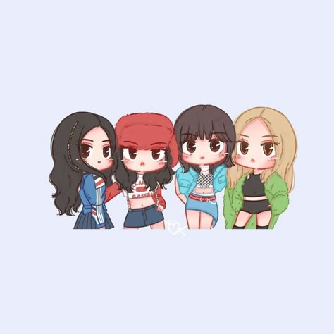 Avatar Blackpink, Kpop Chibi Blackpink, Rosé Chibi, Card Blackpink, Blackpink Chibi, Easy Cartoon Characters, Rosé Cartoon, Pink Illustration, Pink Drawing