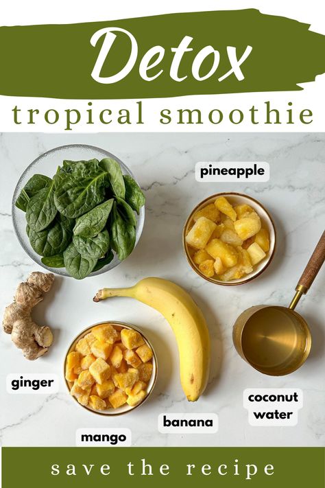 This detox island green tropical smoothie is one of our favorite copycat Tropical Smoothie recipes for weight loss! Blend this green coconut water smoothie with ginger, spinach, and tropical fruit in 5 minutes for a healthy and hydrating drink! Raw Smoothie Recipes, Recipes With Spinach Healthy, Spinach Ginger Smoothie, Green Smoothie Recipes Healthy Breakfast, Detox Island Green Smoothie Recipe, Spinach Smoothie Recipes Healthy, Tropical Smoothie Cafe Recipes, Island Green Smoothie Recipe, Smoothie With Coconut Water