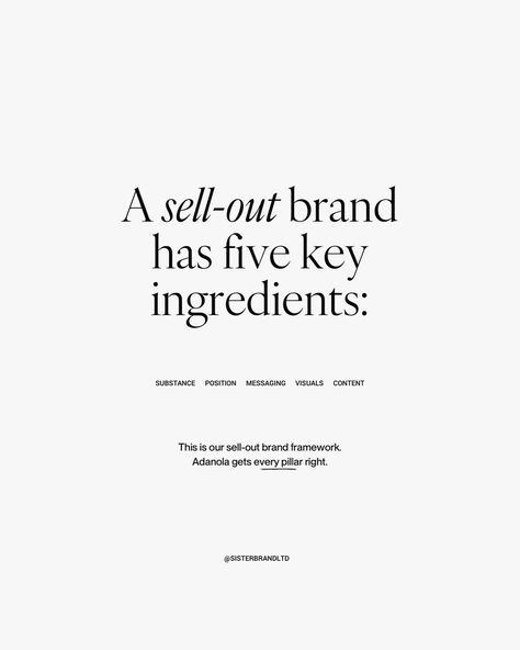 Hands up if your drawers are laced with the Adanola logo? 👋🏼 If you raised your hand…it’s probably because you are like me and were successfully targeted by their brand strategy. All your favourite brands are the product of a well-thought out and expertly executed brand strategy. How do I know? Because you are using them. You went through the journey they mapped out for you from finding the brand, building your trust in them, connecting with them and eventually purchasing from them. Swip... Idea Business Products, Copywriter Branding, Brand Goals, Brand Name Ideas, Black Friday Marketing, Strong Branding, Branding Quotes, Branding Aesthetic, Trendy Logo Design