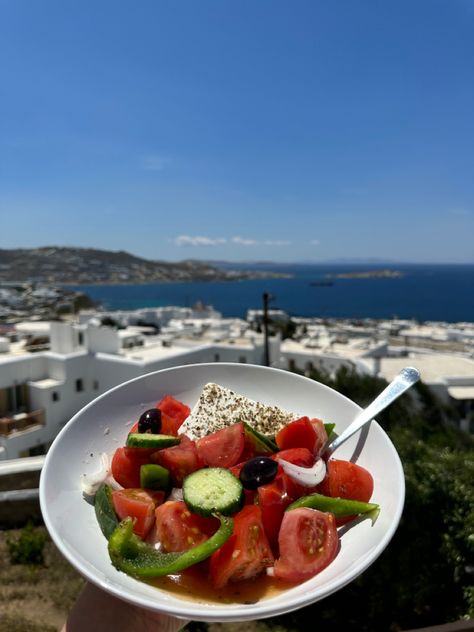 Greek salad Greece Salad, Mykonos Greece, Greek Salad, Summer 24, Greek Recipes, Travel Diary, Crete, Mykonos, Greece