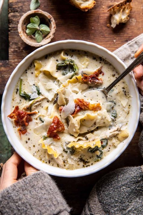 Creamy White Lasagna Soup | halfbakedharvest.com Creamy White Lasagna Soup, White Lasagna Soup, White Lasagna, Half Baked Harvest Recipes, Lasagna Soup Recipe, Lasagna Soup, Harvest Recipes, Half Baked, Low Carbs