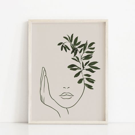 "Abstract Line Face, Line Art Woman, Neutral Colors Wall Art, Minimal Wall Decor, Boho Printable Art, Green Art Print, Woman and Leaves We Create Prints offers bohemian, modern, mid century, minimalist and scandinavian wall art. You can download, print and frame it to update your living room, bedroom, nursery, dorm or office. It's easy. Download, print, frame and hang! INSTANT DOWNLOAD * HOW IT WORKS After check-out you will receive an on-screen confirmation and an email from Etsy that your orde Line Face, Minimal Wall Decor, Face Line Art, Line Art Woman, Colors Wall, Wall Art Minimal, Green Art Print, Boho Painting, Wall Decor Boho