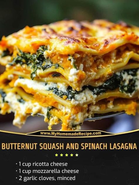 Weight Watcher (Easy And Simple Recipe) | Butternut Squash and Spinach Lasagna | Facebook Recipe Using Butternut Squash, Butternut Squash And Spinach Lasagna, Recipes Butternut Squash, Butternut Squash Lasagna Recipe, Butternut Squash Sausage, Butternut Squash And Spinach, Recipe Butternut Squash, Butternut Squash Lasagna, Sausage Lasagna