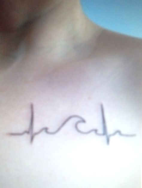 Swim tat: wave heartbeat Lifeguard Tattoo Ideas, Lifeguard Tattoo, Swimming Tattoos, Swimming Tattoo, Galatians 6, Future Tattoos, Tattoos And Piercings, I Tattoo, Cool Tattoos