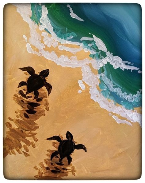 Cute Turtle Painting, Painting Ideas Animals, Sea Creature Painting, Ocean Drawing, Sea Creatures Art, Tears Art, Sea Turtle Art, Wall Painting Decor, Summer Painting