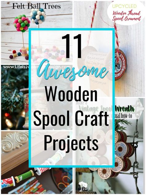 Wooden Spool Craft Projects - Create with Claudia Cotton Reel Craft, Wooden Spool Projects, Wooden Spool Crafts, Wire Spool, Spool Crafts, Wood Spool, Wooden Spool, Craft Beads, Sewing Circles