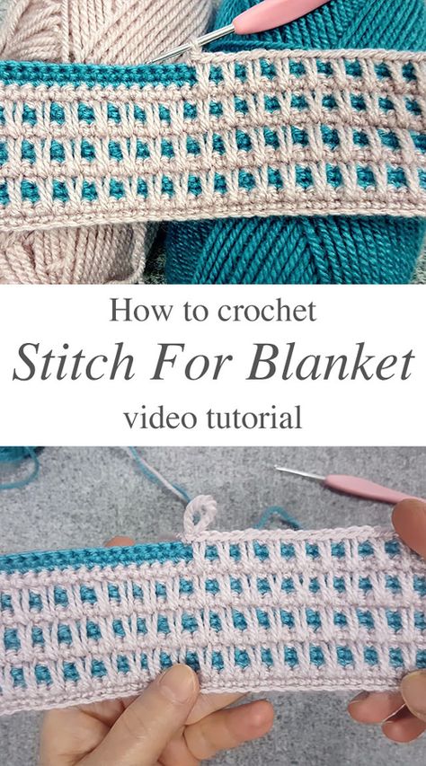 Crochet Stitch For Blanket Of Any Kind - Tutorial Crochet Stitch For Blankets, Interesting Crochet, Beau Crochet, شال كروشيه, Crochet Stitches For Blankets, Confection Au Crochet, Crochet Stitches Free, Crochet Blanket Designs, Crochet Stitches Video