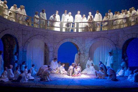 Set Design roman greek them, night sky Savior Of The World, Greek Plays, Theatre Backdrops, Ancient Greek Theatre, Stage Curtains, Theatre Lighting, Roman Theatre, Christmas Pageant, Stage Set Design