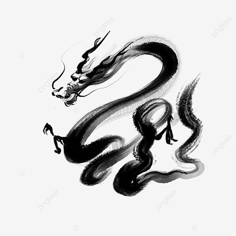 Ink Dragon, Chinese Dragon Drawing, Dragon Png, Chinese Dragon Art, Mujeres Tattoo, Chinese Feng Shui, Lunar Year, Dragon Illustration, Black Background Images