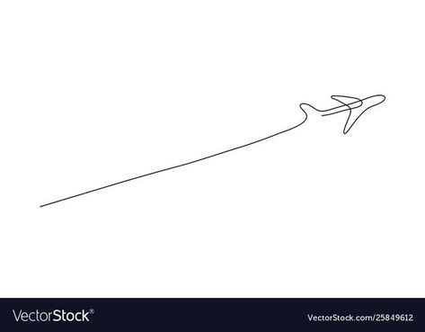 One Line Plane Tattoo, Plane Line Drawing, One Line Airplane Tattoo, Aviation Tattoo, Pilot Tattoo, Tattoo Line Art, Plane Drawing, Flying Plane, Plane Tattoo