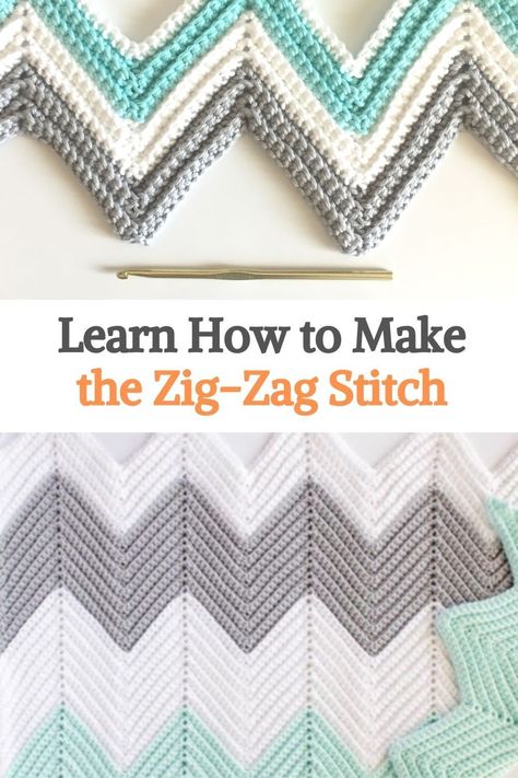 How To Knit Zigzag Pattern, How To Crochet Zig Zag Pattern, Chevron Zig Zag Crochet Pattern, Crochet Blanket Patterns Zig Zag, Crochet Chevron Stitch Tutorial, Zig Zag Blanket Crochet Pattern, Free Zig Zag Crochet Pattern, Zigzag Stitch Crochet, Crochet Zig Zag Pattern Free