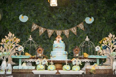 rustic Birthday Party Birthday Party Ideas | Photo 2 of 6 Bird Party Theme Decoration, Birds Birthday Party, Bird Theme First Birthday, Bird Themed Baby Shower Ideas, Bird Birthday Theme, Birthday Bird Theme, Birds Birthday Theme, Bird Birthday Party, Bird Themed Birthday Party