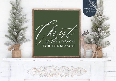 Christ Is The Reason For The Season, Christian Christmas Signs, Christian Christmas Svg, Christmas Sign Svg, Svg Christian, Gift Season, Christmas Pillows, Create Digital Product, Christian Christmas