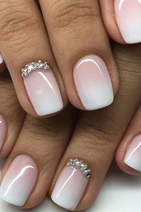 Gel Nails French, Unghie Sfumate, Ombre Manicure, Short Gel Nails, Nails Natural, Finger Nails, Ombre Nail Designs, Super Nails, Gel Nail Design